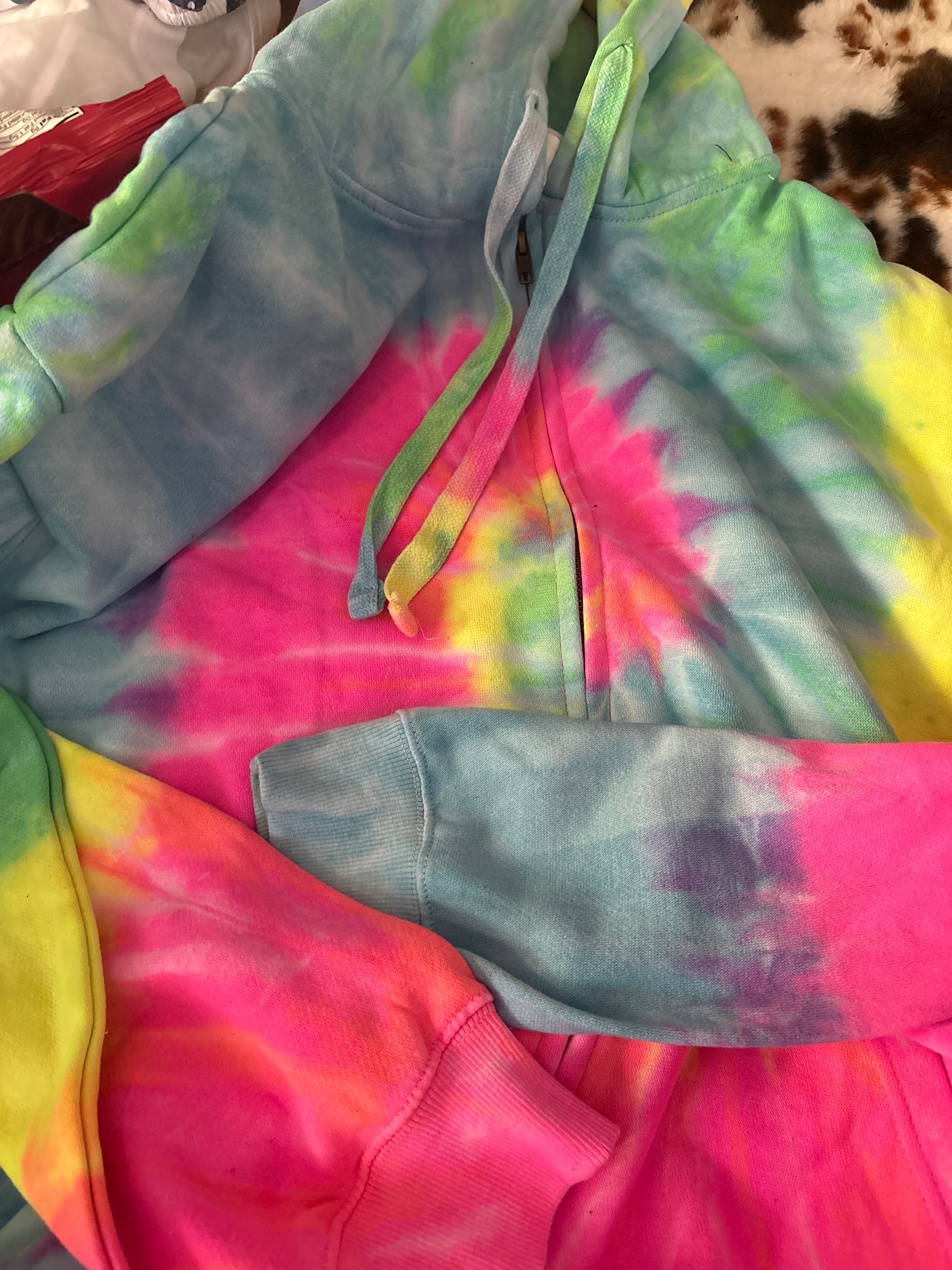 Tie Dyed Hooded Zip-up Jacket